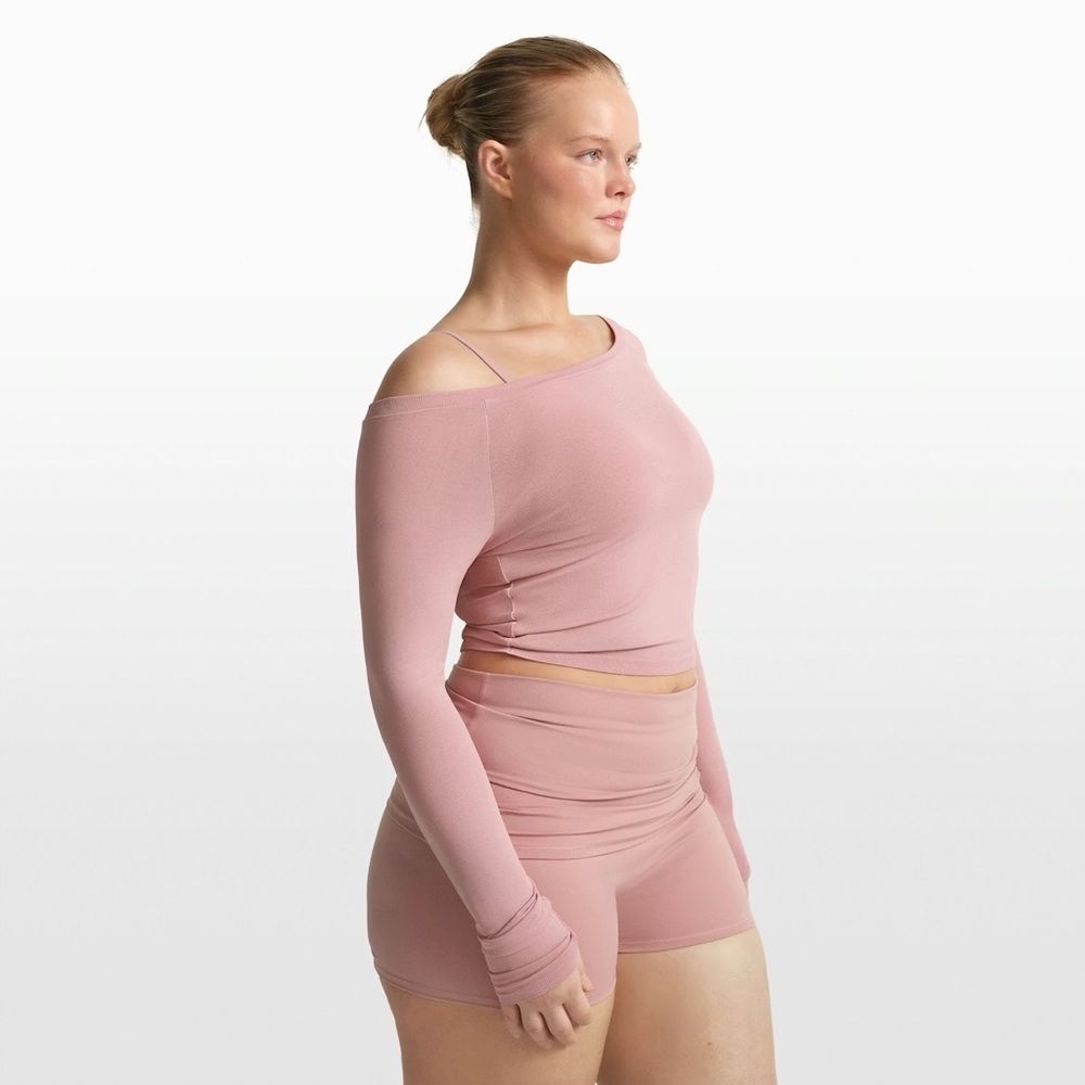 Nike X SKIMS STRETCH KNIT LONG SLEEVE BOATNECK TOP